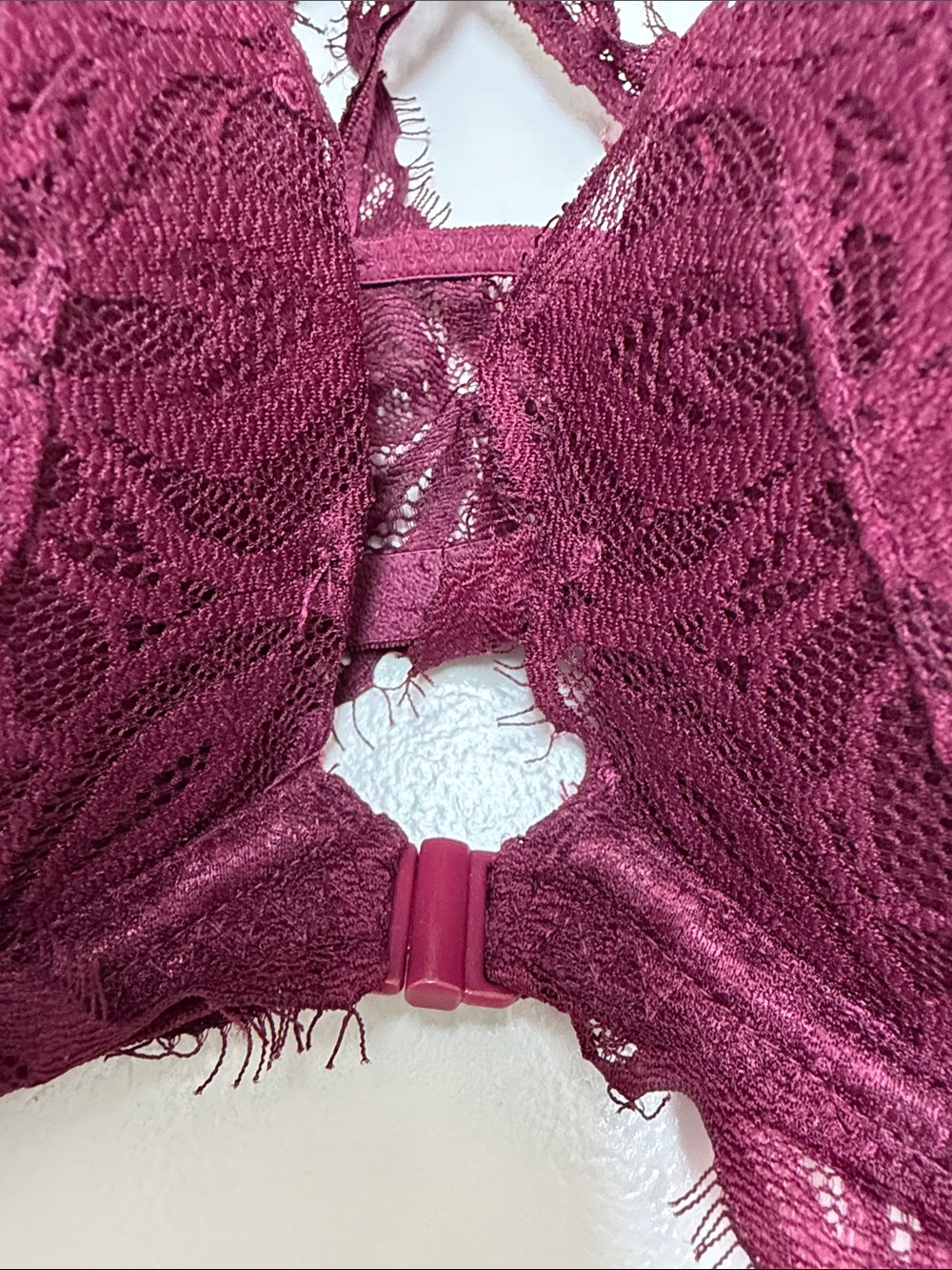 PINK Victoria's Secret Burgundy Lace Push-Up Bra “Date Racerback” - Picture 2 of 5